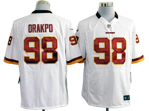Nike Washington Red Skins 98 Orakpo White Game NFL jersey
